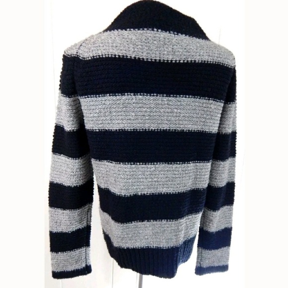 360 Sweater Gray Striped Full Zip Cardigan - Picture 3 of 5